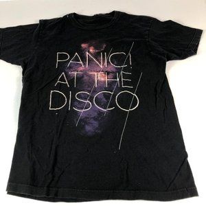 Panic At The Disco Shirt Men's Medium Black Colorful Big Graphic Print Tee Shirt